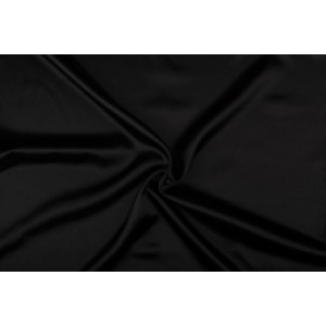 Satijn 15m rol - Zwart - 100% polyester