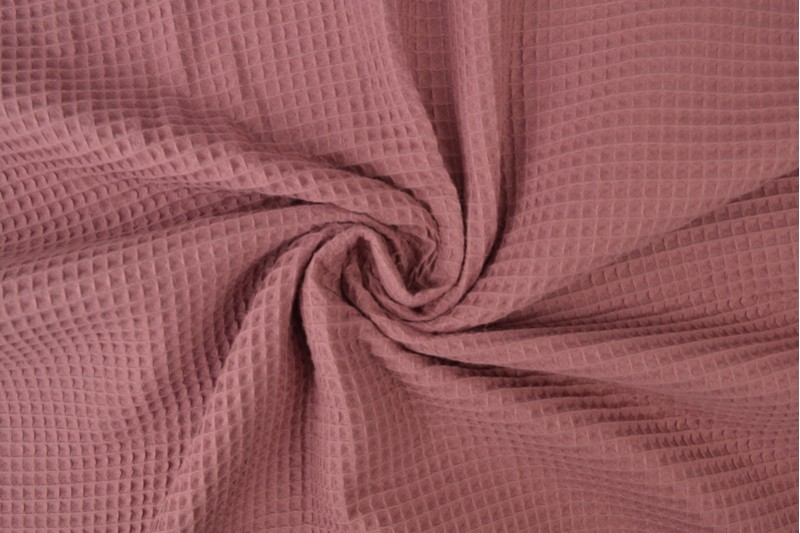 Wafelstof - Donker oud roze Wafelstof - Donker oud roze