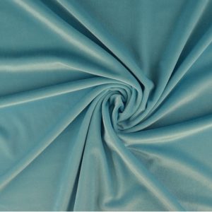 Velvet stof - Aqua blauw