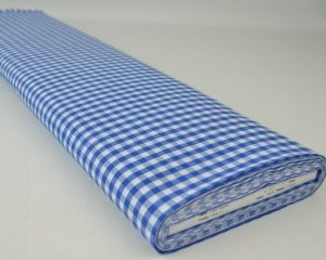 Boerenbont stof - Blauw 6,5mm geruit - Small - Rol