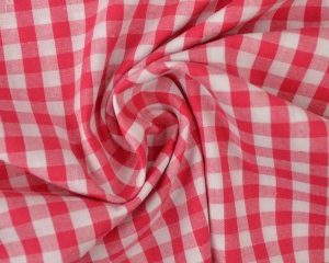 Boerenbont stof - Donkerroze 6,5mm geruit