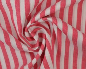 Boerenbont stof - Donkerroze 6,5mm gestreept