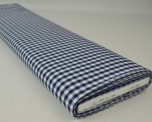 Boerenbont stof - Marineblauw 6,5mm geruit - Small - Rol