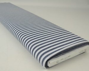 Boerenbont stof - Marineblauw 6,5mm gestreept - Small - Rol