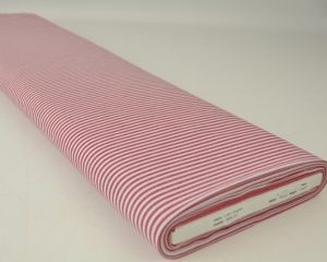 Boerenbont stof - Rood 2,5mm gestreept - Rol