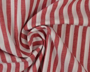 Boerenbont stof - Rood 6,5mm gestreept