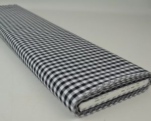 Boerenbont stof - Zwart 6,5mm geruit - Small - Rol