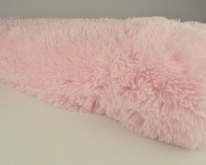 Langharig bont stof - Baby roze - Rol