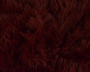 Langharig bont stof - Bordeaux rood