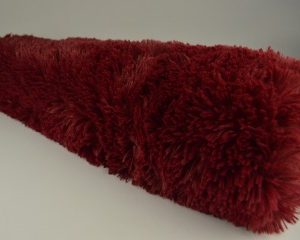 Langharig bont stof - Bordeaux rood - Rol