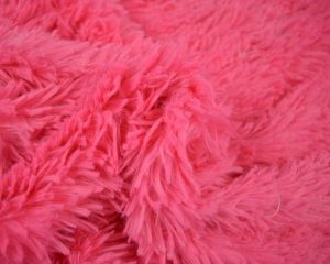 Langharig bont stof - Fuchsia