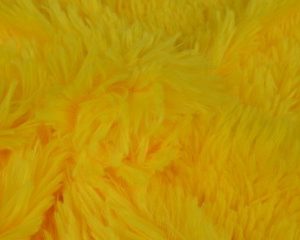 Langharig bont stof - Geel