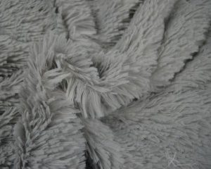 Langharig bont stof zilvergrijs