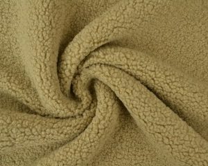 Teddy bont stof - Donker beige