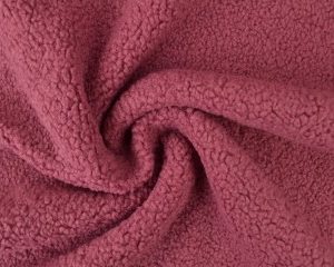 Teddy bont stof - Donker oud roze