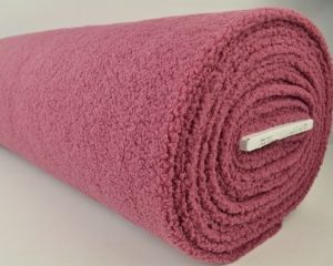 Teddy bont stof - Donker oud roze - Rol