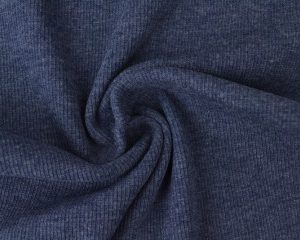 Boordstof rib - Donker jeans melange