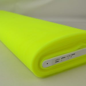 Brandvertragende tule 300cm breed - Fluor geel - Rol
