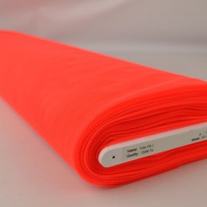Brandvertragende tule 300cm breed - Fluor oranje - Rol
