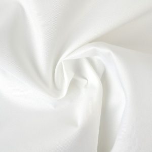 Witte waterafstotende canvas stof met grove weefstructuur, waterafstotend en geschikt voor afdekzeilen en outdoor