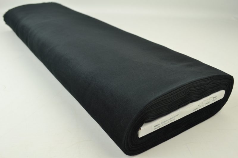 Corduroy stretch fluweel - Zwart - Rol