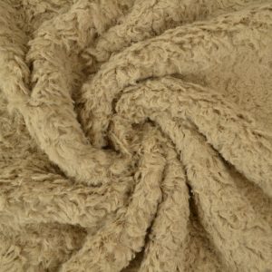 Gekrulde teddy bont - Camel - Rol