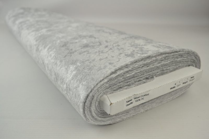 Crushed velvet - Zilvergrijs - Rol