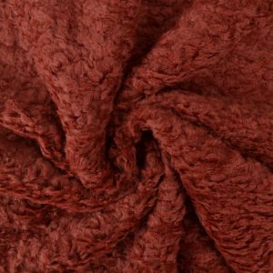 Gekrulde teddy bont - Bordeaux rood