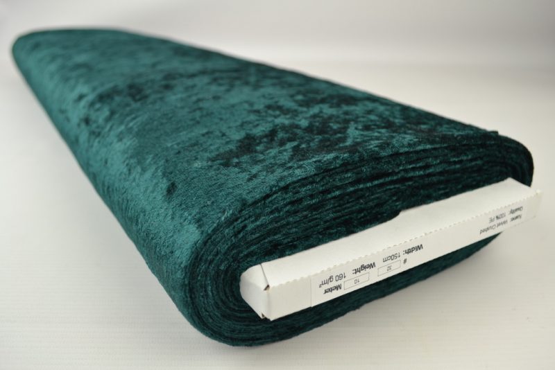 Crushed velvet - Donkergroen - Rol