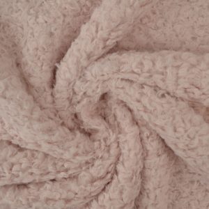 Gekrulde teddy bont - Baby roze