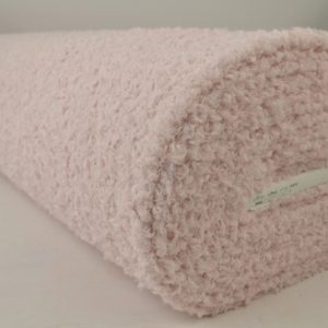 Gekrulde teddy bont - Baby roze - Rol