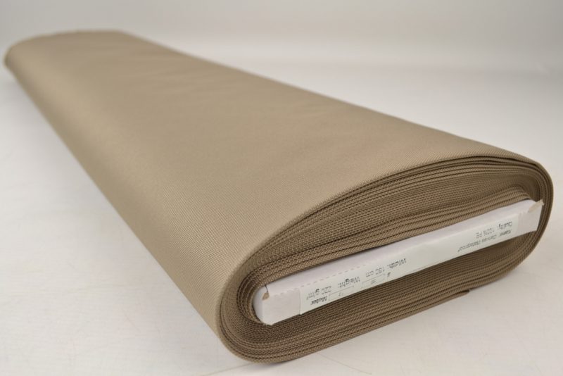 Taupe waterafstotende canvas stof op rol, extra sterk en geschikt voor outdoor toepassingen