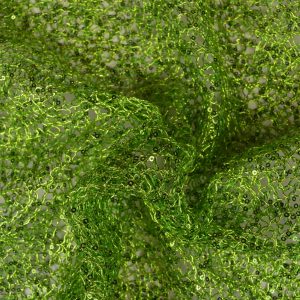 Lichtgroen opengewerkte paillettenstof met glinsterende pailletten en transparante achtergrond