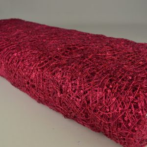 Opengewerkte paillettenstof - Roze - Rol