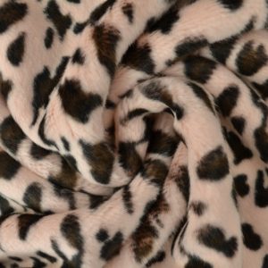 Bont stof - Dierenprint - Zacht roze