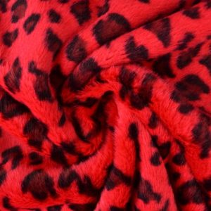Bont stof - Dierenprint - Rood