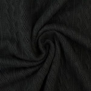 Jacquard gebreide kabel stof - Zwart
