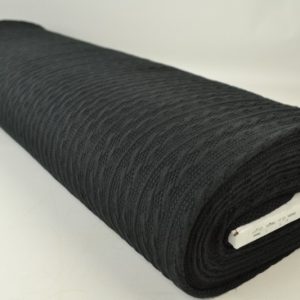 Jacquard gebreide kabel stof - Zwart - Rol