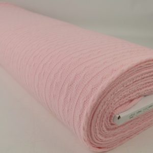 Jacquard gebreide kabel stof - Dusty roze - Rol