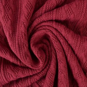 Jacquard gebreide kabel stof - Bordeaux rood