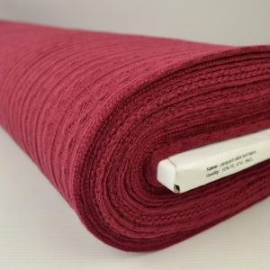 Jacquard gebreide kabel stof - Bordeaux rood - Rol