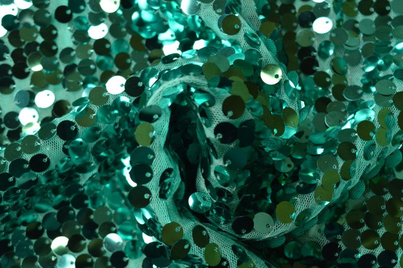 Paillettenstof XL - Aqua blauw